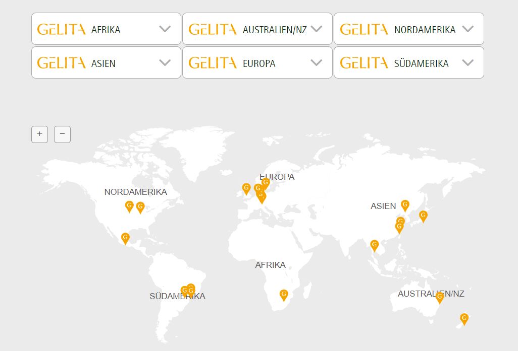 Globale Präsenz der GELITA AG