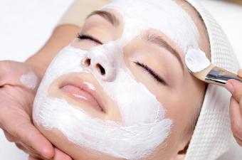 Facial mask at beauty salon