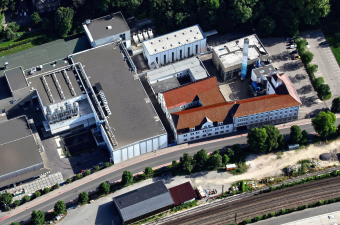 Gebäude von oben auf dem Werksgelände Göppingen